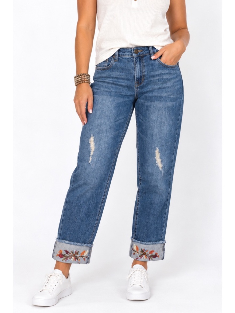 Angel + Premium Stretch Jeans Kim Fit Embroidered Denim pants